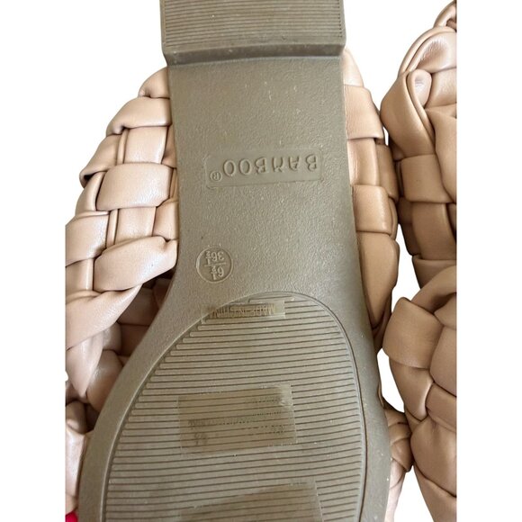 BAMBOO Beige Woven Braided Slide Sandals Size 6.5 NEW NWOB - Picture 6 of 6